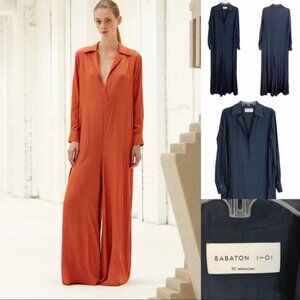 Aritzia Babaton Wide Leg Theodora Jumpsuit Navy XS